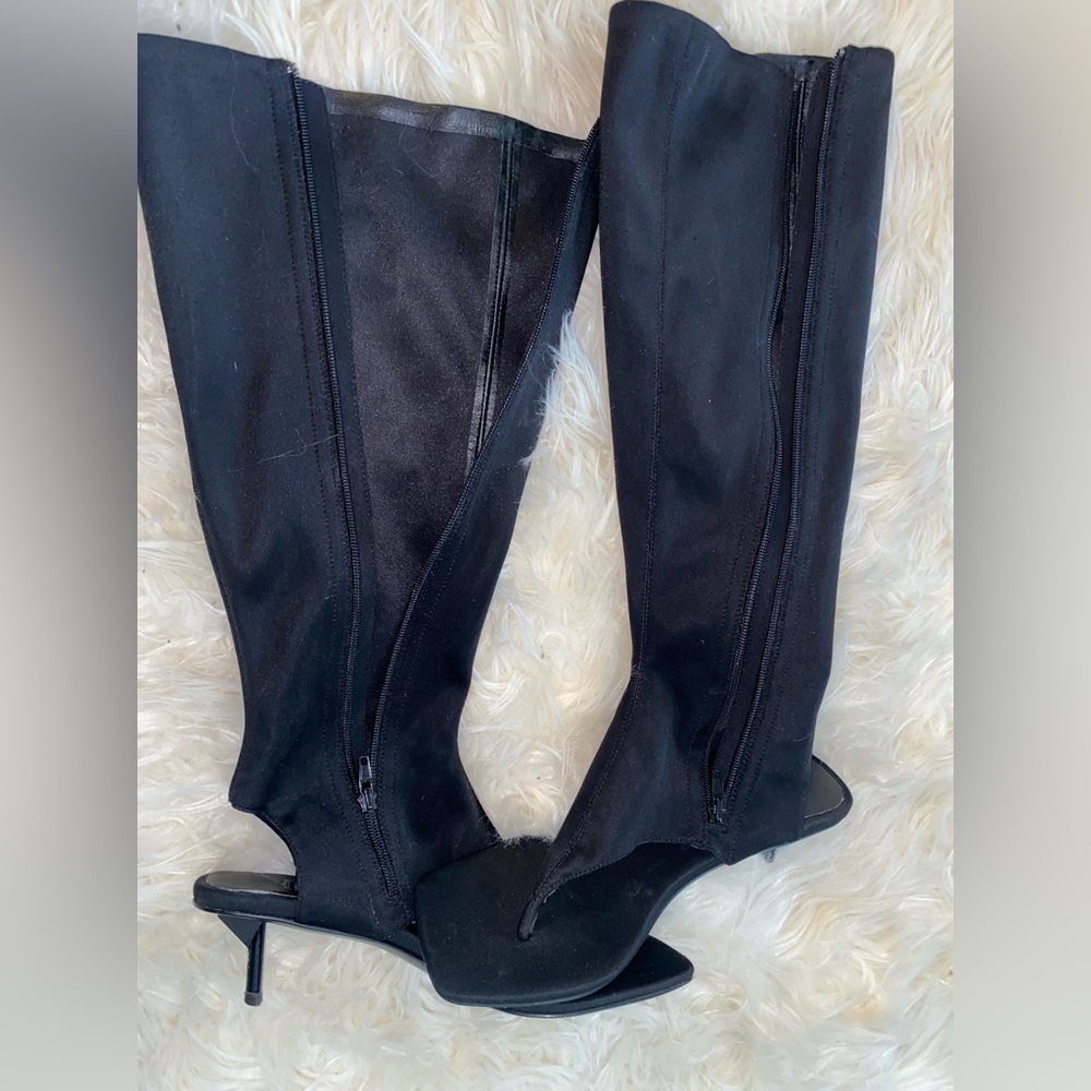 Black peep toe heel sandal